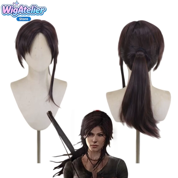 Tomb Raider Lara Croft Cosplay-Perücke Maßgefertigte Perücken für Frauen und Mädchen - AliExpress 