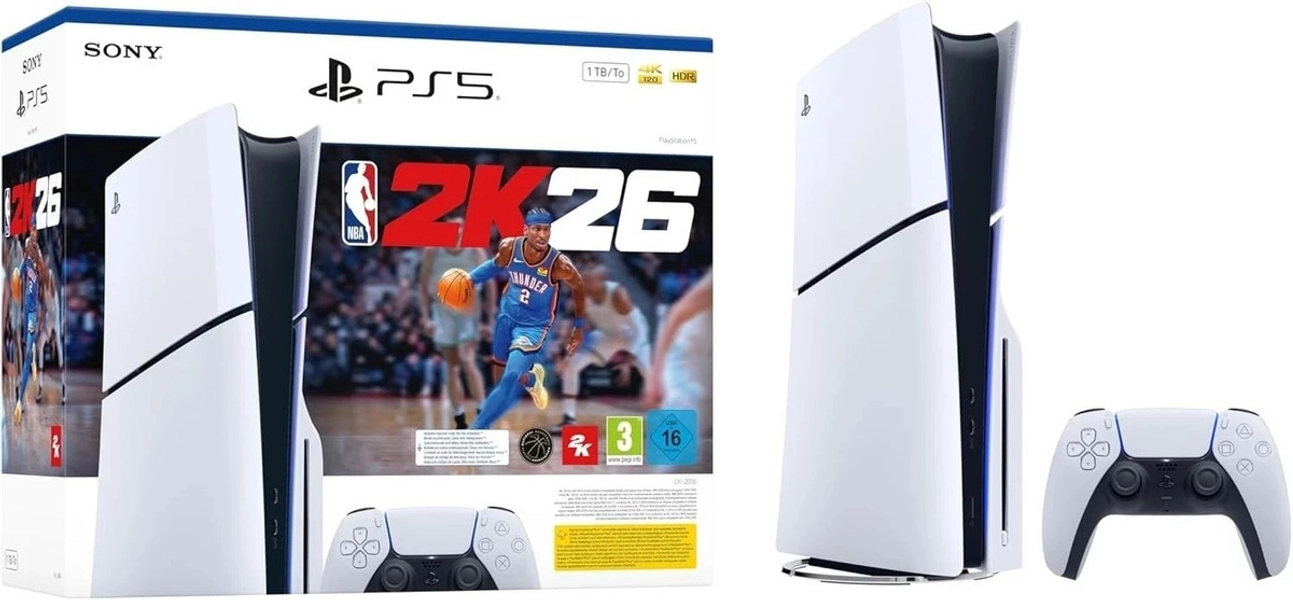 Sony Playstation 5 Ps5 SLIM Console 1TB NBA 2K26 Standard Edition Bundle White
