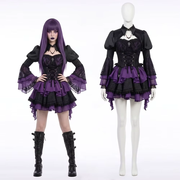 Enderman Black and purple dress