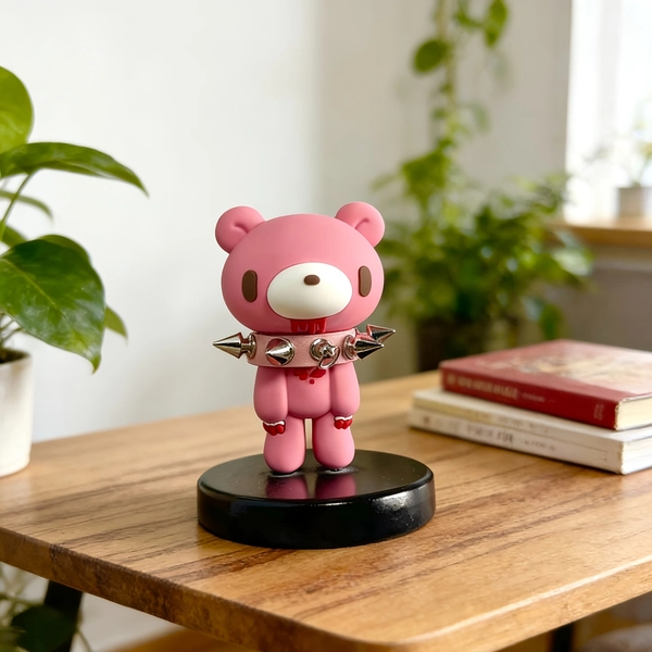 GLOOMY BEAR Official Spiked Collar Figure - PVC Anime Collectible with Spiked Collar Accessory Suitable for, Christmas Decorations, Themed Gift for Fans, New Year & Year-Round Display