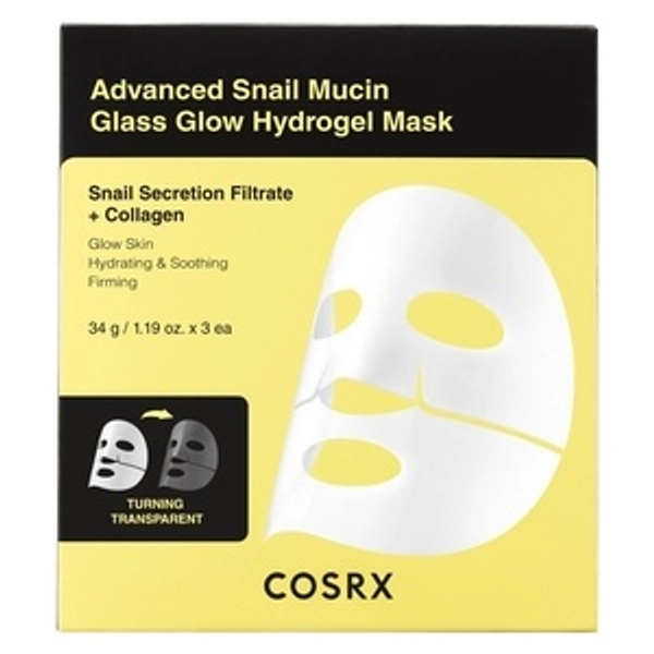 COSRX Advanced Snail Mucin Glass Glow Hydrogel Mask 3pcs