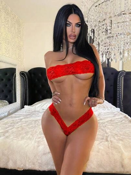 Two Pieces Women's Solid Color Sexy Lace Ultra Short Underwear