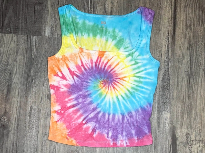 Rainbow Swirl Tie Dye Tank Top Crop Top