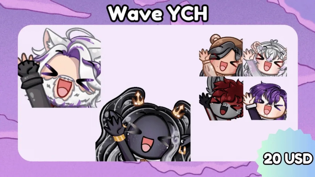 Wave YCH Animated Emote by morrigh (@morrigh)