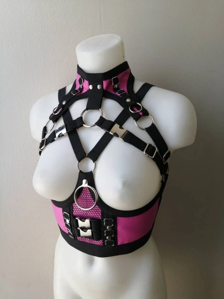 Underbust harness with buckle details multicolor XS-XXXL