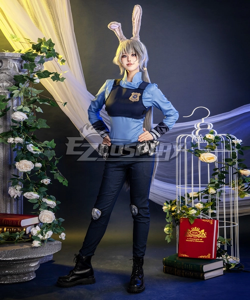 Disney Zootopia Officer Judy Hopps Personify Movie Cosplay Costume - Deluxe Version