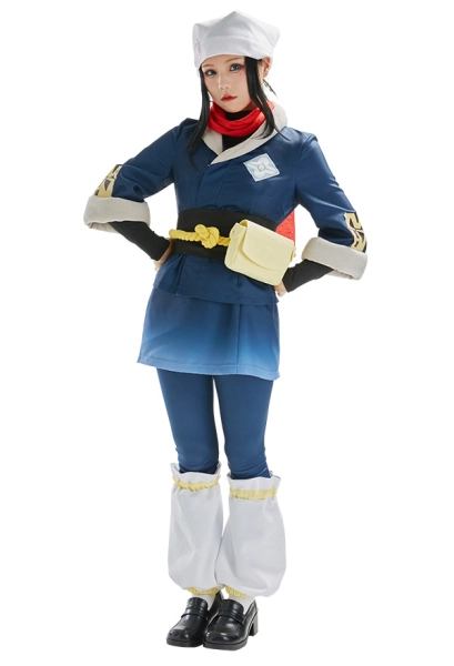 PM Arceus Female Protagonist Akari Cosplay Costume Top and Skirt Set with Scarf