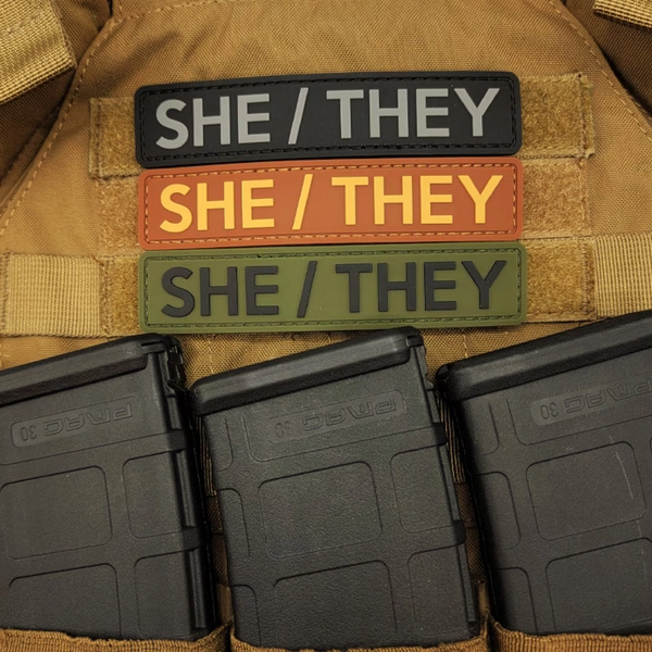 Tactical She/they Pronoun Patch - PVC Patch With Hook and Loop - Etsy