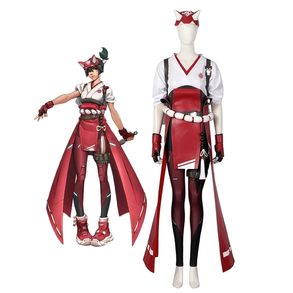 Costume de Cosplay Kiriko Overwatch 2, ensemble complet sur mesure, 14 pièces avec couvre-chef d'arme - AliExpress 