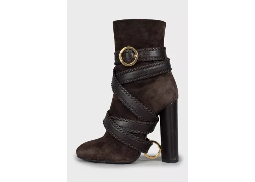 Tom Ford Suede and leather strap boots 