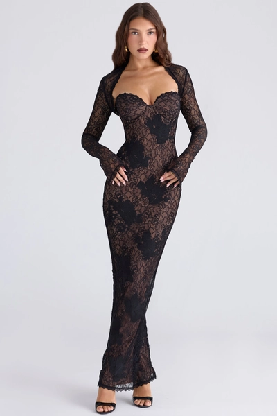 House of CB Lucienne Black Lace Maxi Dress - Limited Edition