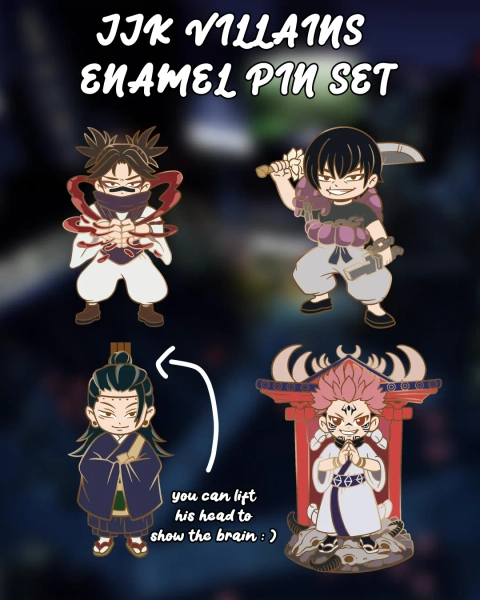 JJK Villains Enamel Pin Set | PREORDER - Etsy