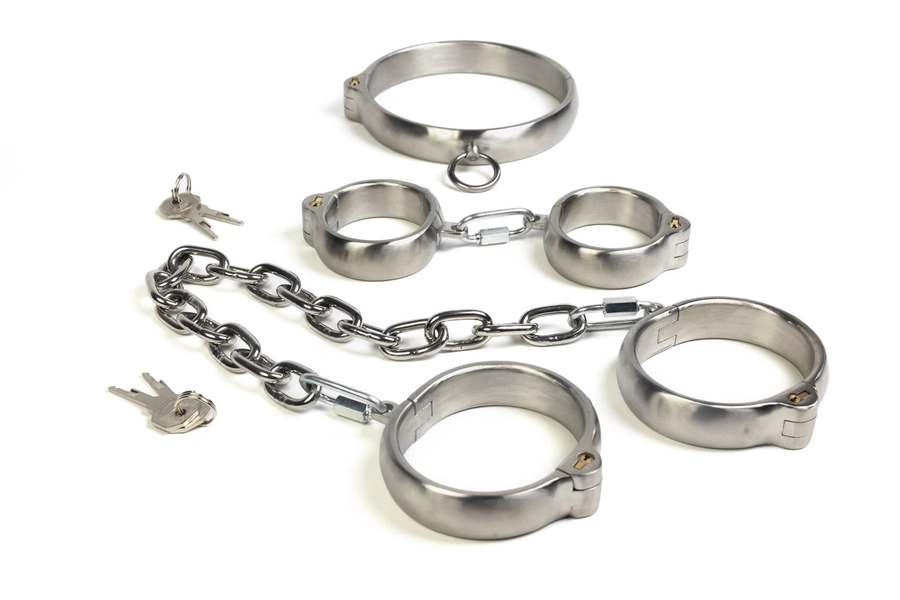 Solid stainless steel shackles with key lock and chain