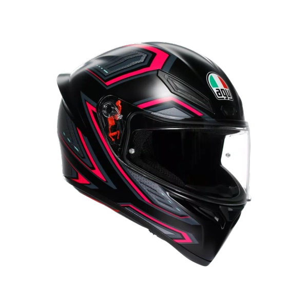 K1 S SLING MATT BLACK/PINK - MOTORBIKE FULL FACE HELMET DOT (E2206)