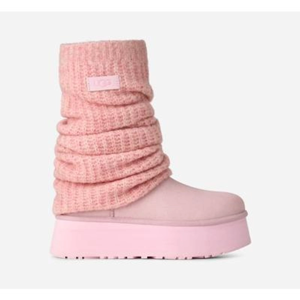 UGG® Women's Classic Mini Dipper Legwarmer Knit Classic Boots in Ribbon Candy, Size 9