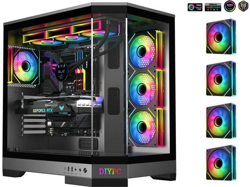 DIYPC Vanguard-F1-BK Black Cases (Computer Cases - ATX Form)