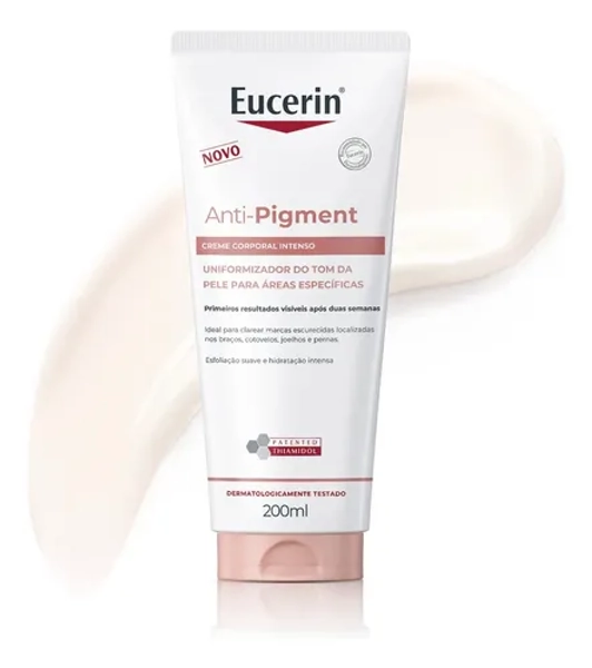 EUCERIN Creme Corporal Antimanchas Intenso 200ml, Anti-Pigment, Clareador Joelho, Coxa e Cotovelo, Thiamidol