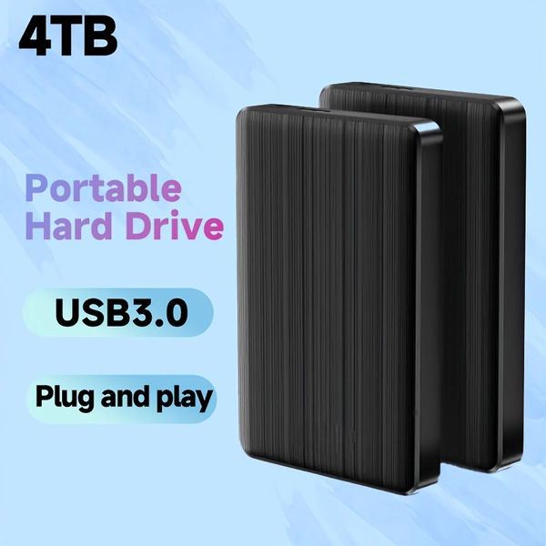 TEMU 4tb Large-capacity External Hard Drive, Brand New Portable Hdd, Usb 3.0 Transfer, Mechanical Portable Hard Drive. Ideal For Laptop Storage