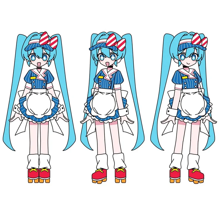 Miku Cosplay Costumes Anime Mesmerizer Uniform Women Striped Maid Dress Hat Apron Suit Dress