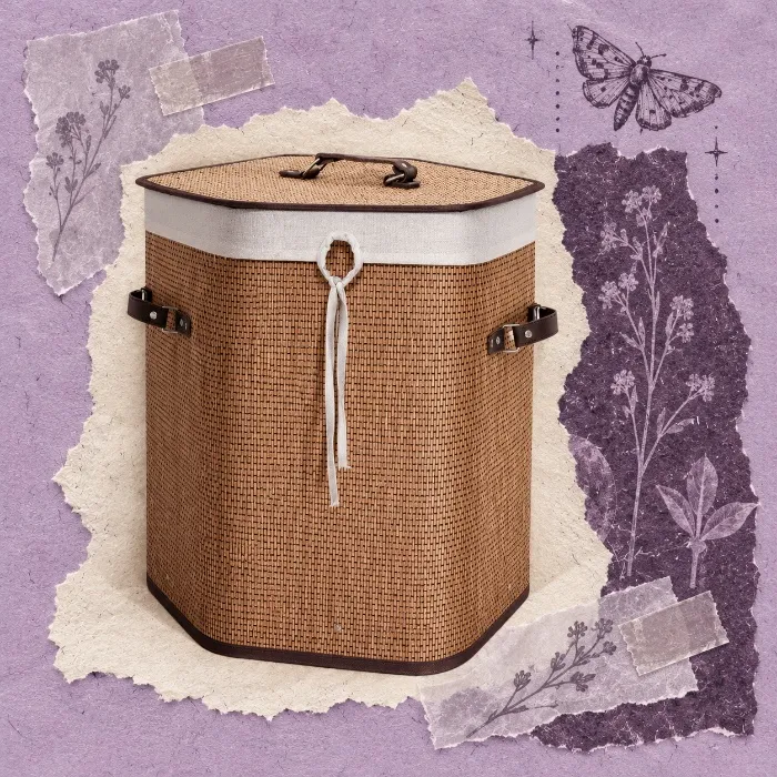 Woven Laundry Basket — Natural Brown
