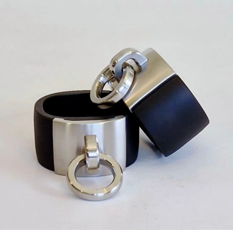 40mm Wrist Cuffs in Black Aluminum | Swedish Collar