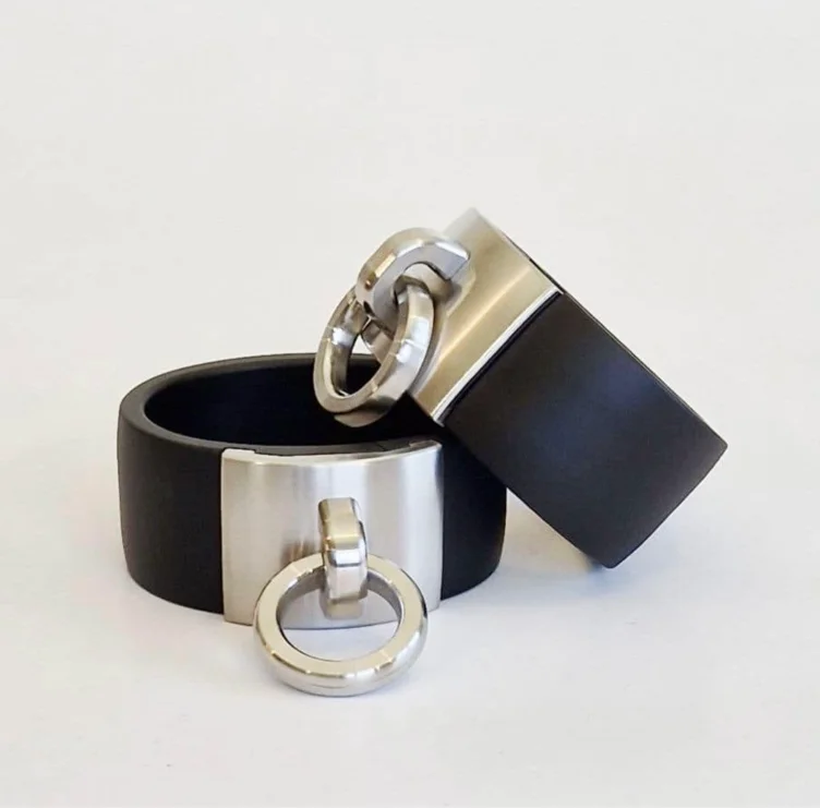 40mm Ankle Cuffs in Aluminium | Swedish Collar