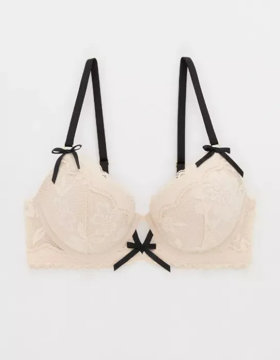 white lace with black straps