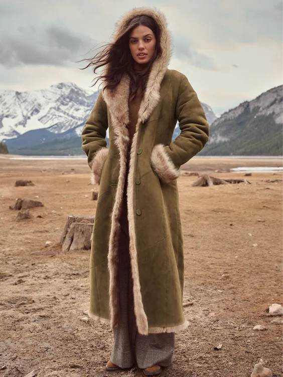 Dakota Hooded Toscana Sheepskin Coat