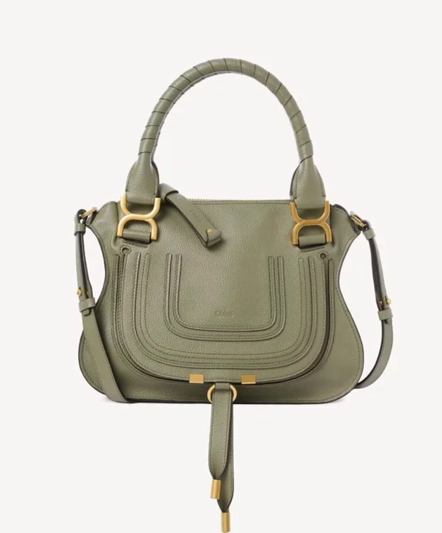      Small Marcie bag in grained leather Green - Chloé     