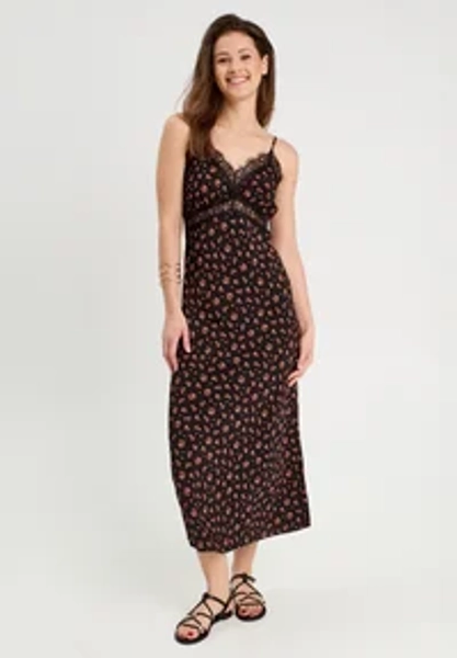 LANGES GERADES MIT TRÄGERN - Vestito casual - noir