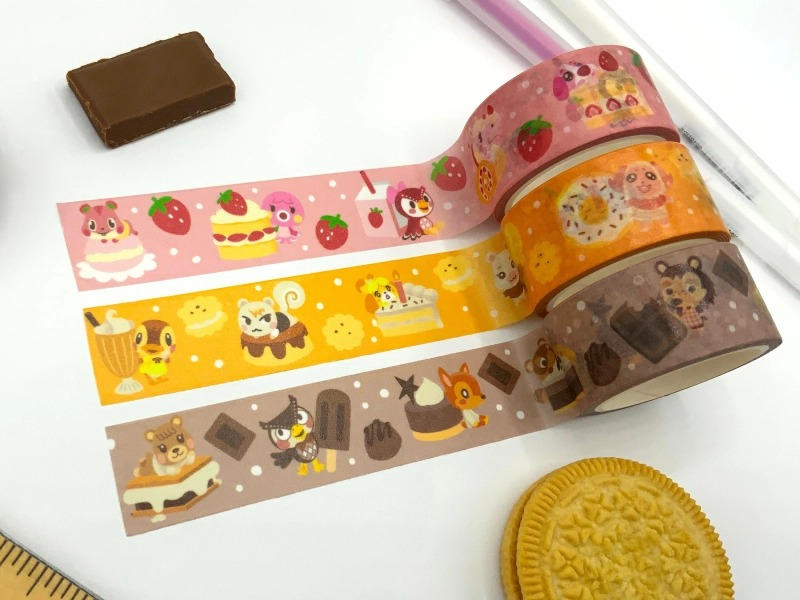 Animal Crossing Washi Tape - Strawberry Chocolate Vanilla - Kawaii Sweets