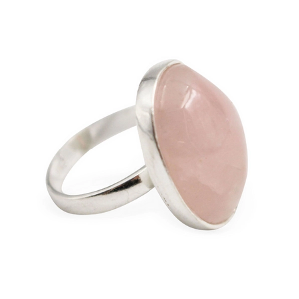 Rose Quartz Silver Ring