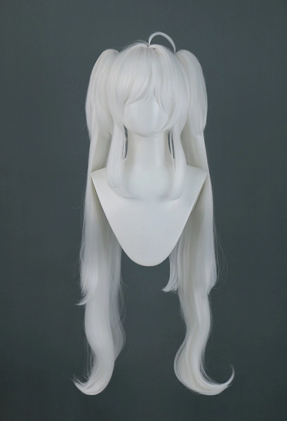 Cosplay Wig White Long Double Ponytail Wig with Tiger Clips