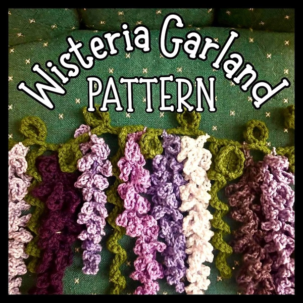 Wisteria Garland Crochet Pattern | Tiktok Viral | Hanging Flower Wall Decor PDF - Etsy