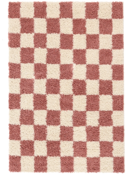  Pink / Off-White Shaggy Rug 160x230