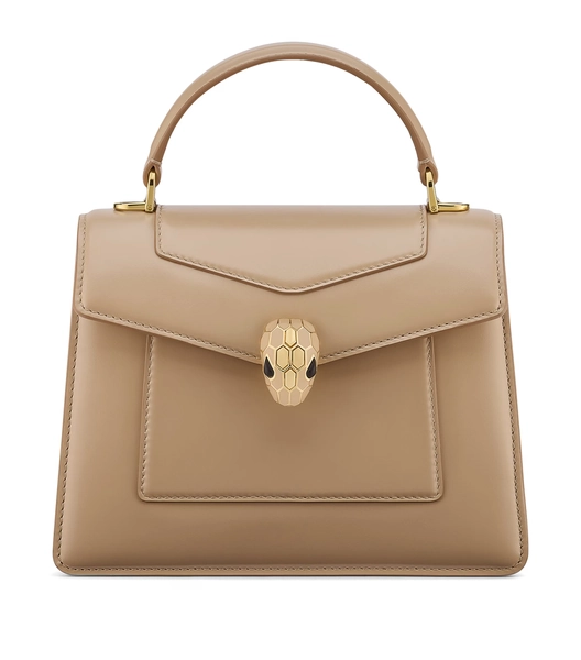 Bvlgari Leather Serpenti Forever Top-Handle Bag