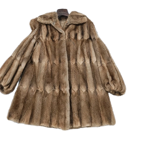 Vintage 70s Neiman Marcus Fur Coat Satin Lining Belt Luxe Glam Small-medium Read