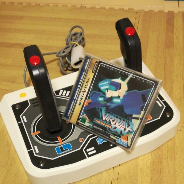 Virtual On game soft with twin stick controller SEGA Saturn Japan Import NTSC-J