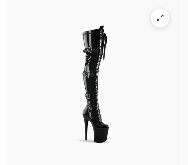 PLEASER FLAMINGO-3028 Black Thigh Boot 