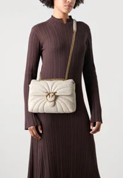 LOVE PUFF CLASSIC - Borsa a tracolla - bianco seta/antique gold
