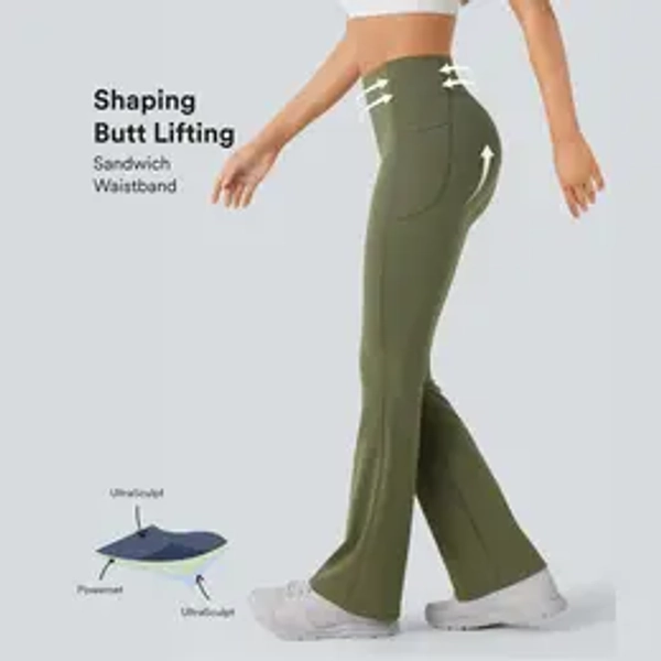 Halara UltraSculpt High Waisted Bootcut Leggings with Scrunch Butt, Tummy Control & Side Pockets – Shaping Butt Lifting Yoga Pants #tiktokshopmademebuyit #spring