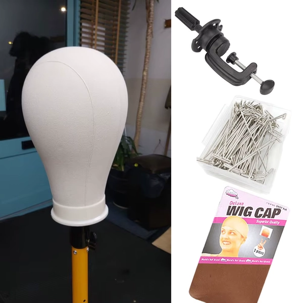 Cabeça de peruca de lona suporte de peruca 23 polegadas cabeça de manequim para exibição de penteado fazendo suporte de peruca com cabeça suporte de peruca - AliExpress 