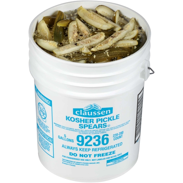 Claussen Dill Pickle Spears, 5 Gallon, 220 - 280 per case