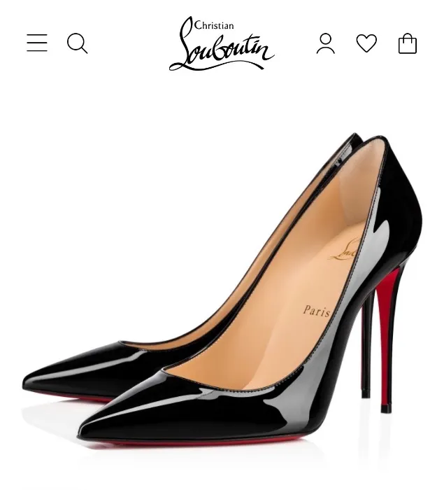Louboutin Kate Heels- 100 mm- Black Patent Size 39