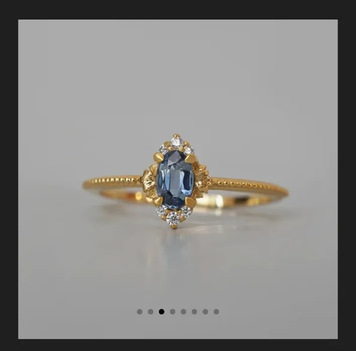 Tippy Taste- Song of Midnight Sapphire Ring 18k Yellow Gold
