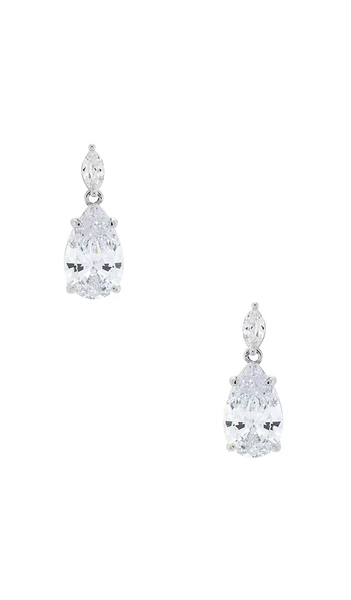 Fancy Cz Marquise X Pear Dangle Stud Earring