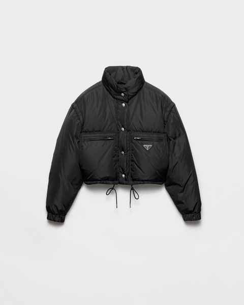 Cropped Re-Nylon down jacket