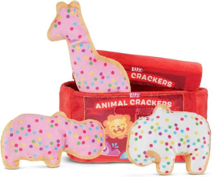 BARK Animal Squeakers Snacks Multi-Part Squeaky Plush Dog Toy, Small