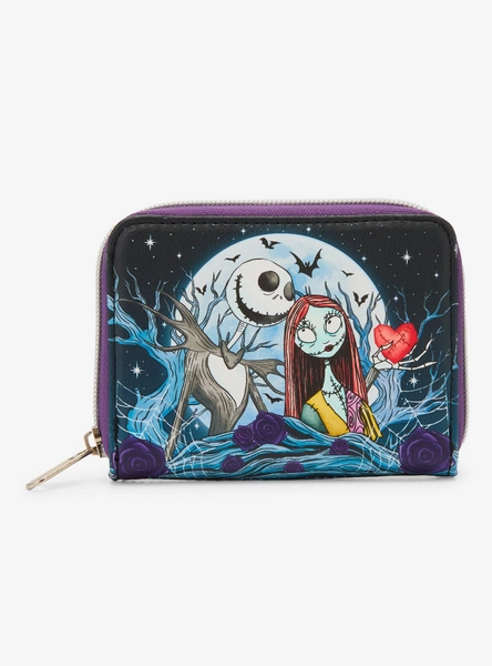 Loungefly The Nightmare Before Christmas Jack & Sally Moon Mini Zipper Wallet