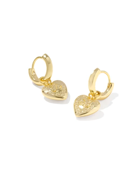 Kendra Scott x LoveShackFancy Heart Gold Convertible Huggie Earrings 